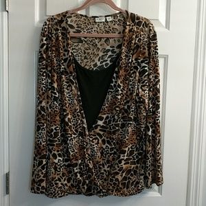 Animal print LS top